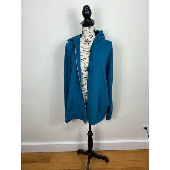 Time and Tru lightweight fleece lined  zip up hoodie sweatshirt with pockets - Picture 9 of 12